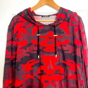 Balmain Paris Red Camo Hoodie